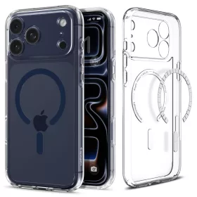  Spigen Ultra Hybrid Mag MagSafe tok Apple iPhone 17 Pro Max készülékhez – Átlátszó/kék mélykék