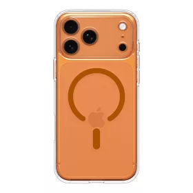   Spigen Ultra Hybrid Mag MagSafe tok Apple iPhone 17 Pro Max készülékhez – Átlátszó/narancssárga