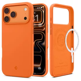   Spigen Silicone Fit Mag MagSafe tok Apple iPhone 17 Pro Max készülékhez – Kozmikus narancssárga