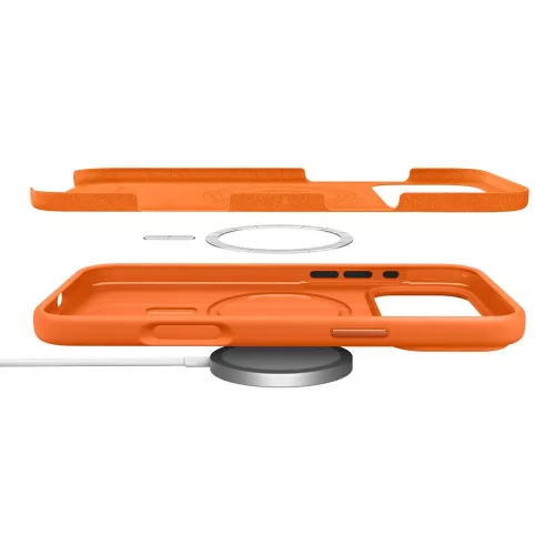 Spigen Silicone Fit Mag MagSafe tok Apple iPhone 17 Pro Max készülékhez – Kozmikus narancssárga
