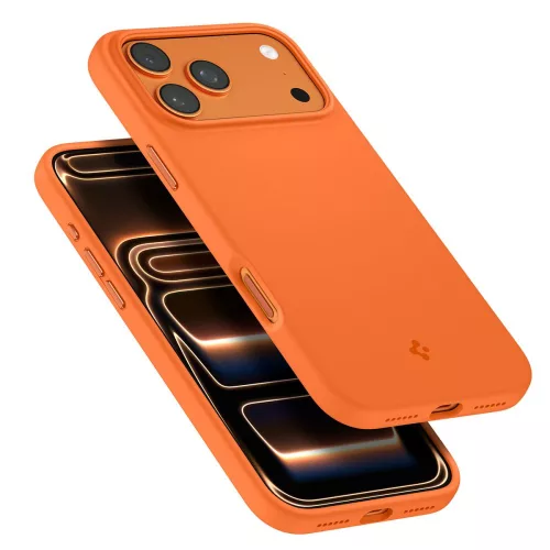 Spigen Silicone Fit Mag MagSafe tok Apple iPhone 17 Pro Max készülékhez – Kozmikus narancssárga