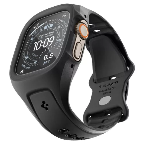 Spigen Liquid Air Pro + Tempered Glass Apple Watch Ultra 1/2/3 (49 mm) csomag - fekete