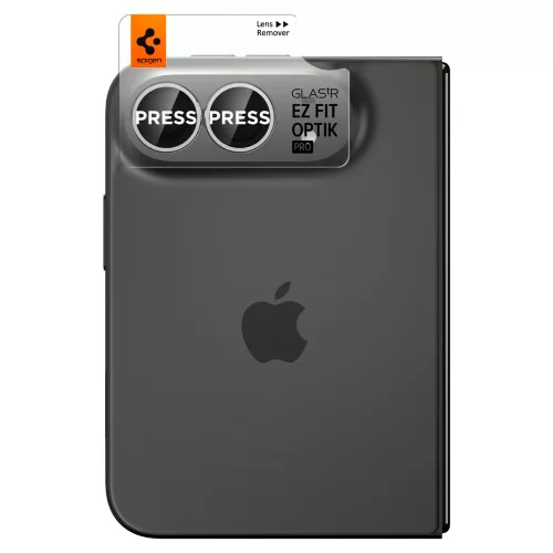 Spigen Optik Pro EZ Fit kameravédő üveg (2 db) – Apple iPhone Duo, fekete