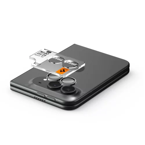 Spigen Optik Pro EZ Fit kameravédő üveg (2 db) – Apple iPhone Duo, fekete