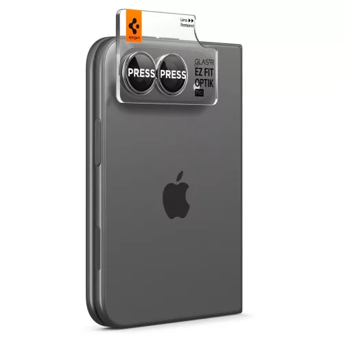 Spigen Optik Pro EZ Fit kameravédő üveg (2 db) – Apple iPhone Duo, fekete