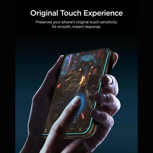 Spigen GLAS.tR EZ Fit Pro kijelzővédő üveg (2 db) – Apple iPhone Duo, átlátszó