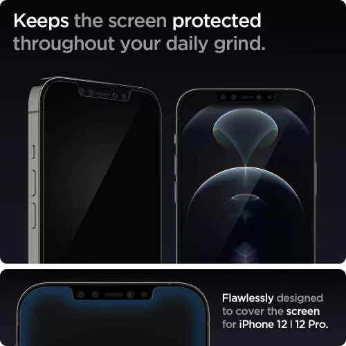 Spigen Glas.tR EZ Fit üvegfólia, Apple iPhone 12 / 12 Pro (2 db) - átlátszó