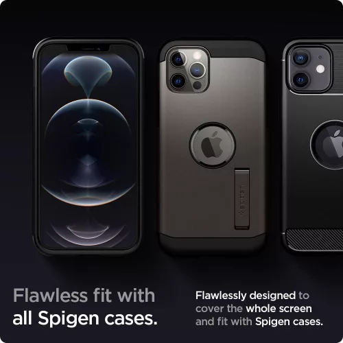 Spigen Glas.tR EZ Fit üvegfólia, Apple iPhone 12 / 12 Pro (2 db) - átlátszó