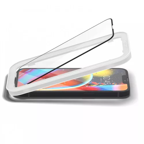 Spigen ALM Glass FC üvegfólia, Apple iPhone 13 / 13 Pro / 14 / 16e / 17e (2 db) - fekete