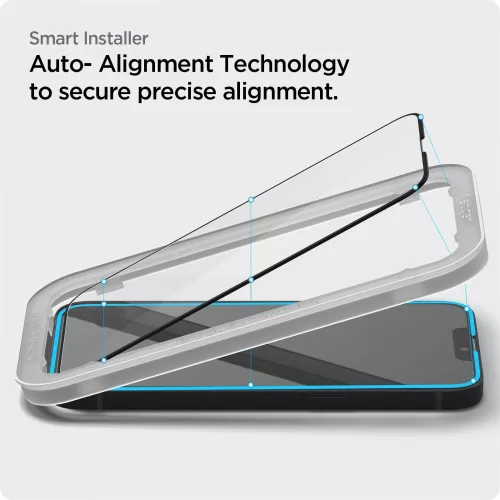 Spigen ALM Glass FC üvegfólia, Apple iPhone 13 / 13 Pro / 14 / 16e / 17e (2 db) - fekete