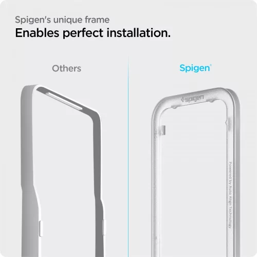 Spigen ALM Glass FC üvegfólia, Apple iPhone 13 / 13 Pro / 14 / 16e / 17e (2 db) - fekete
