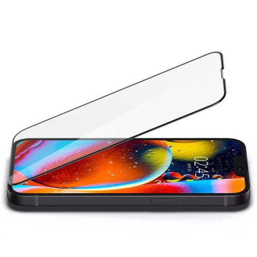 Spigen Glass FC üvegfólia, Apple iPhone 13 / 13 Pro / 14 / 16e / 17e - fekete