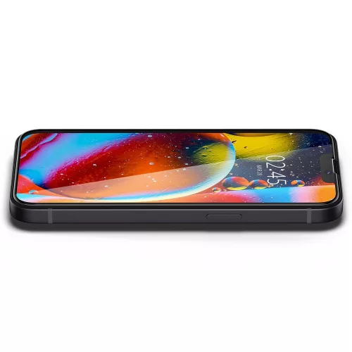 Spigen Glass FC üvegfólia, Apple iPhone 13 / 13 Pro / 14 / 16e / 17e - fekete