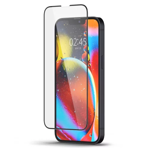 Spigen Glass FC üvegfólia, Apple iPhone 13 / 13 Pro / 14 / 16e / 17e - fekete