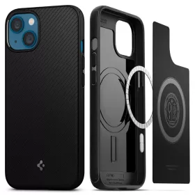 Spigen Mag Armor MagSafe tok, Apple iPhone 13 - matt fekete