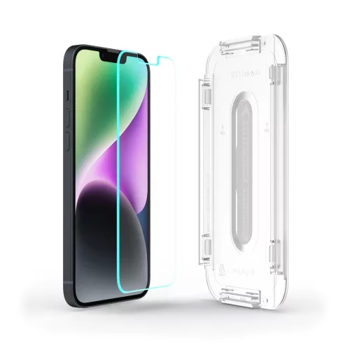 Spigen Glas.tR EZ Fit üvegfólia, Apple iPhone 13 / 13 Pro / 14 / 16e / 17e - átlátszó