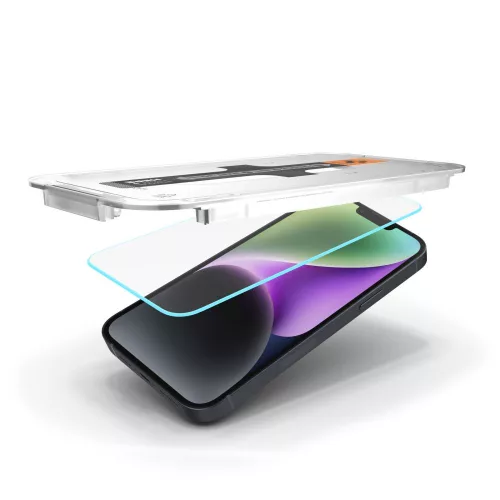 Spigen Glas.tR EZ Fit üvegfólia, Apple iPhone 13 / 13 Pro / 14 / 16e / 17e - átlátszó