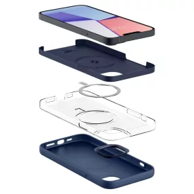   Spigen Silicone Fit Mag tok Apple iPhone 14 Plus / 15 Plus készülékhez – Sötétkék