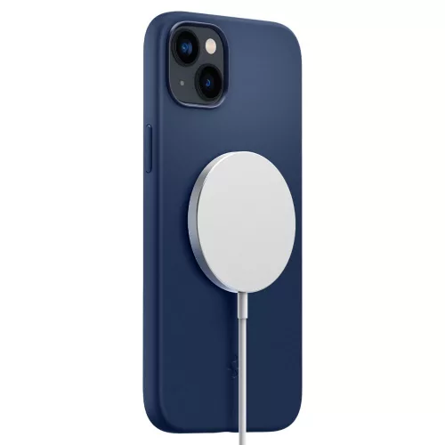 Spigen Silicone Fit Mag tok Apple iPhone 14 Plus / 15 Plus készülékhez – Sötétkék