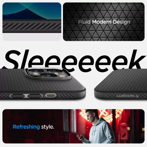 Spigen Liquid Air tok Apple iPhone 14 Pro készülékhez – Matt fekete