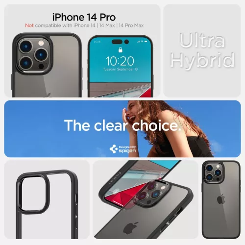 Spigen Ultra Hybrid tok Apple iPhone 14 Pro készülékhez – Matt fekete