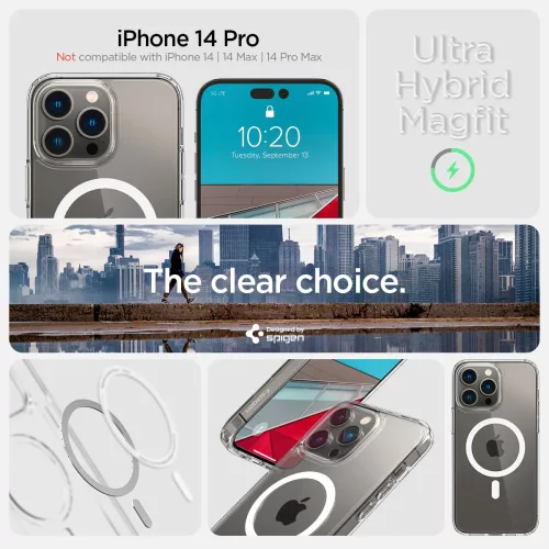 Spigen Ultra Hybrid Mag tok Apple iPhone 14 Pro készülékhez – Fehér
