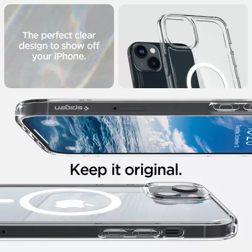 Spigen Ultra Hybrid Mag tok Apple iPhone 14 készülékhez – Fehér