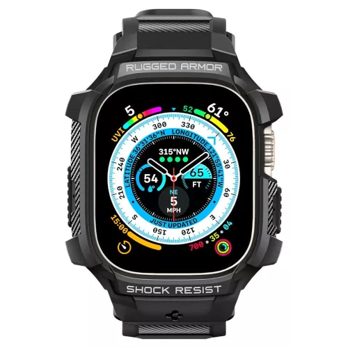 Spigen Rugged Armor Pro Apple Watch Ultra 1/2/3 (49 mm) tok - fekete