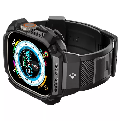 Spigen Rugged Armor Pro Apple Watch Ultra 1/2/3 (49 mm) tok - fekete