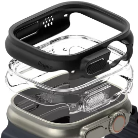   Ringke Slim Apple Watch Ultra 49mm kemény tok - 2db - átlátszó/matt fekete