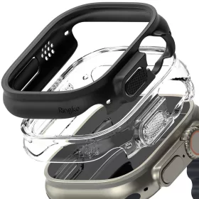   Ringke Slim Apple Watch Ultra 49mm kemény tok - 2db - átlátszó/matt fekete
