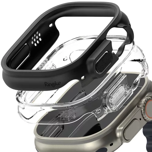 Ringke Slim Apple Watch Ultra 49mm kemény tok - 2db - átlátszó/matt fekete