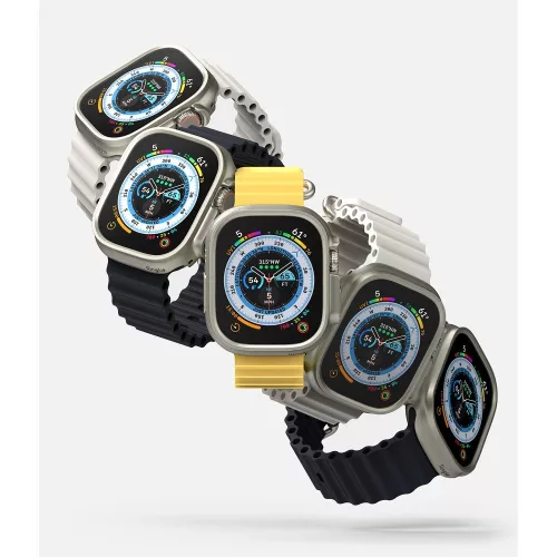 Ringke Slim Apple Watch Ultra 49mm kemény tok - 2db - átlátszó/titánszürke