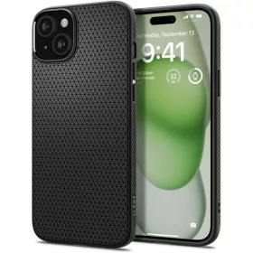   Spigen Liquid Air tok Apple iPhone 15 Plus készülékhez – Matt fekete