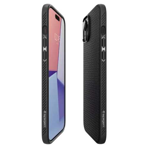 Spigen Liquid Air tok Apple iPhone 15 Plus készülékhez – Matt fekete