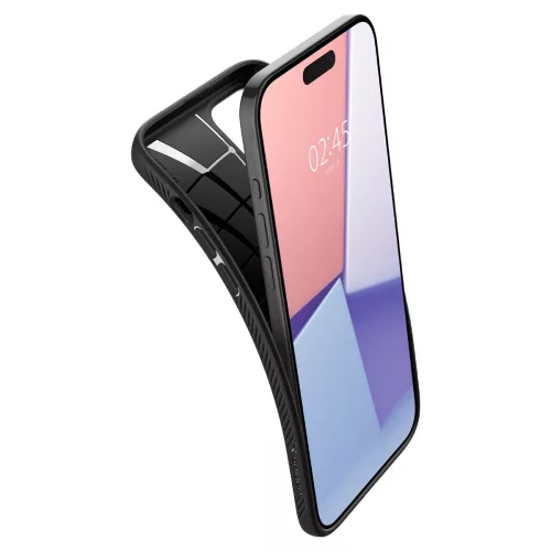 Spigen Liquid Air tok Apple iPhone 15 Pro készülékhez – Matt fekete
