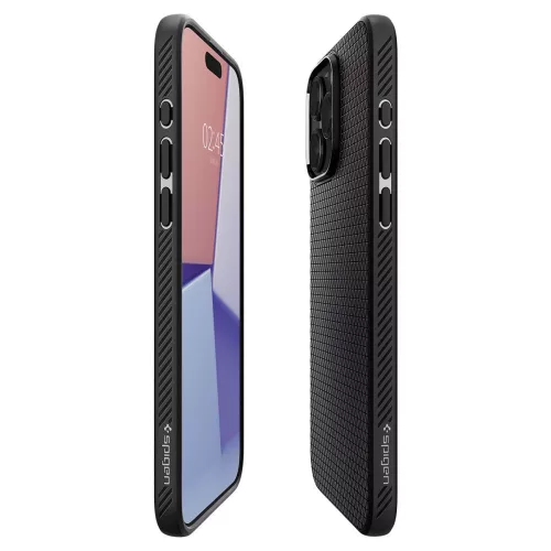 Spigen Liquid Air tok Apple iPhone 15 Pro készülékhez – Matt fekete