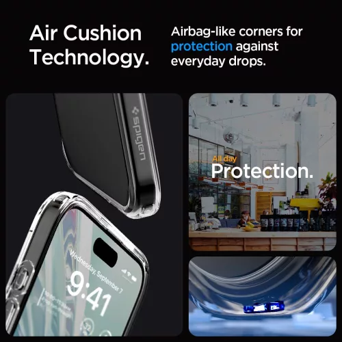 Spigen Ultra Hybrid tok Apple iPhone 15 Pro készülékhez – Átlátszó