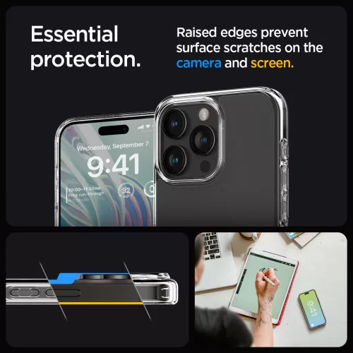 Spigen Ultra Hybrid tok Apple iPhone 15 Pro készülékhez – Átlátszó