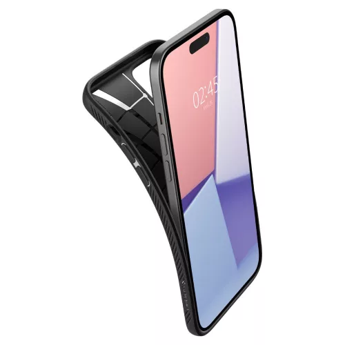 Spigen Liquid Air tok Apple iPhone 15 készülékhez – Matt fekete