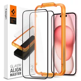   Spigen ALM Glass.tR FC Apple iPhone 15 Plus készülékhez – Fekete
