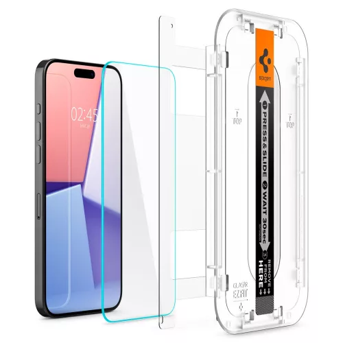 Spigen Glas.tR EZ Fit Apple iPhone 15 Pro készülékhez – Átlátszó