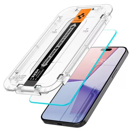Spigen Glas.tR EZ Fit Apple iPhone 15 Pro készülékhez – Átlátszó