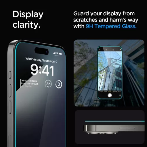 Spigen Glas.tR EZ Fit Apple iPhone 15 Pro készülékhez – Átlátszó