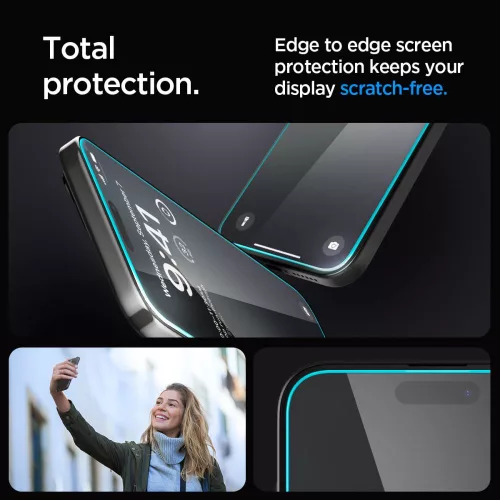 Spigen Glas.tR EZ Fit Apple iPhone 15 Pro készülékhez – Átlátszó