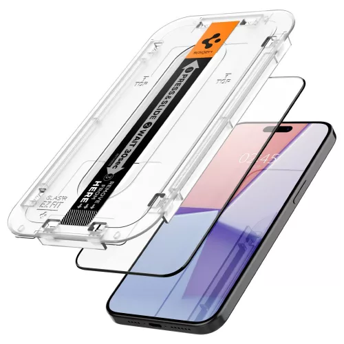 Spigen Glas.tR EZ Fit Full Cover Apple iPhone 15 Pro készülékhez – Fekete