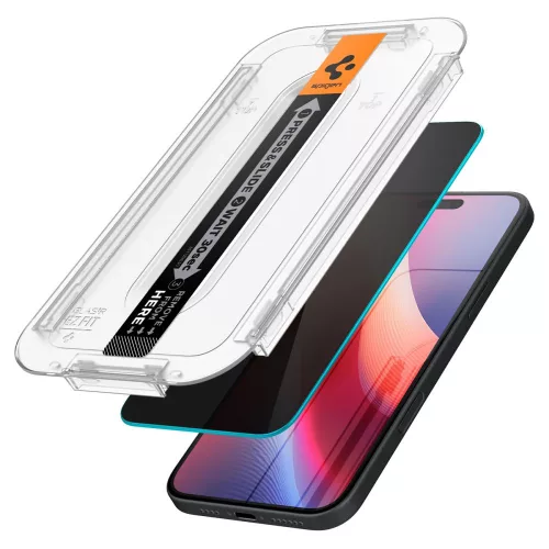 Spigen Glas.tR EZ Fit Privacy Apple iPhone 15 készülékhez – Betekintésvédő