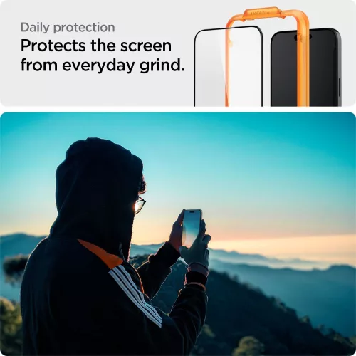 Spigen ALM Glass.tR FC Apple iPhone 15 készülékhez – Fekete