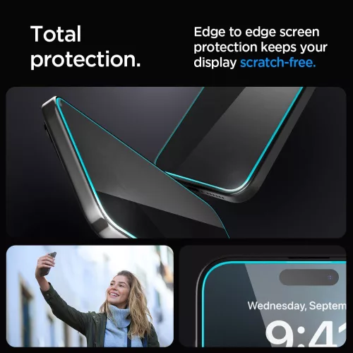 Spigen Glas.tR EZ Fit Privacy Apple iPhone 15 Plus készülékhez – Betekintésvédő
