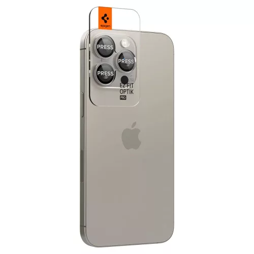 Spigen Optik Pro Glas.tR EZ Fit Apple iPhone 14 Pro készülékhez – Természetes titán